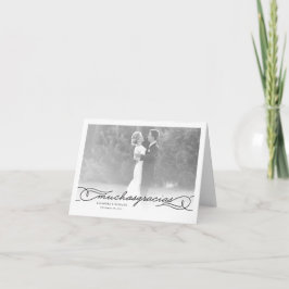 Muchas Gracias Chic Script Photo's Thank 結婚 You ノートカード