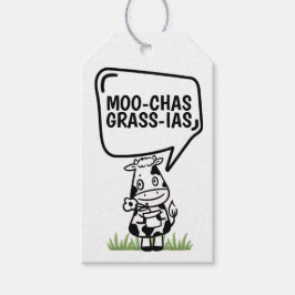 Muchas Gracias Cowをテーマに感謝していおもしろい ギフトタグ