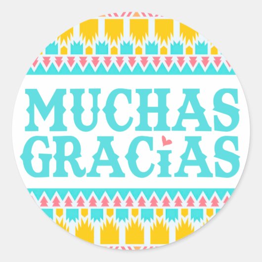 Muchas Gracias - Fiesta Thank You Sticker ラウンドシール (正面)