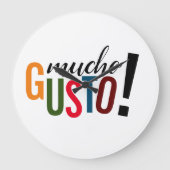 Muchoのカラフルな活気! ラージ壁時計 (正面)