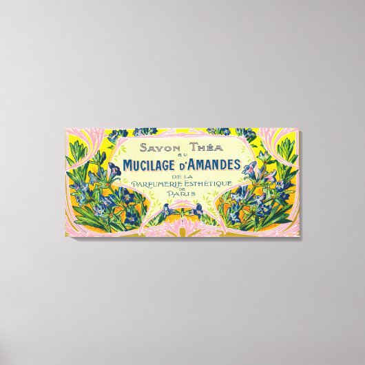 Mucilage D' Amandes Soap LabelParis，フランス キャンバスプリント (正面)