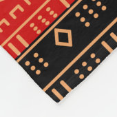 Mudcloth赤くおよび黒くモダンな毛布 フリースブランケット (角)