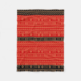 Mudcloth赤くおよび黒くモダンな毛布 フリースブランケット