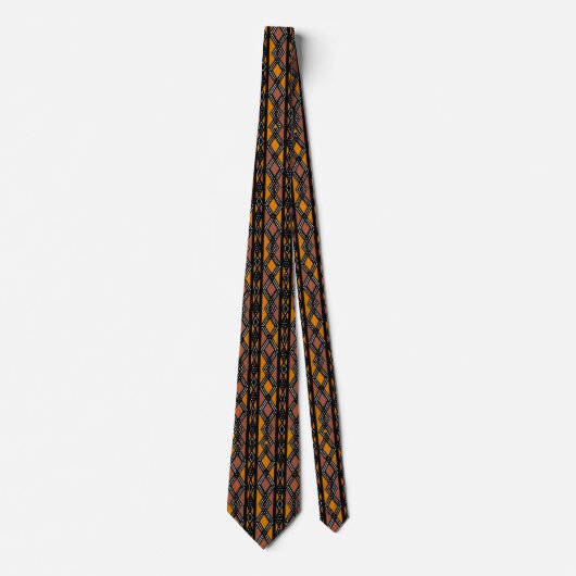 Mudcloth Bogolan Modern Tribal Style Neck Tie ネクタイ (正面)