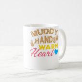 Muddy Hands Warm Heart Pottery Lover コーヒーマグカップ (正面右)