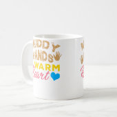 Muddy Hands Warm Heart Pottery Lover コーヒーマグカップ (正面左)