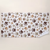 Muddy Paw Prints Beach Towel ビーチタオル (正面)