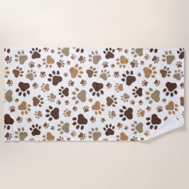 Muddy Paw Prints Beach Towel ビーチタオル