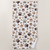 Muddy Paw Prints Beach Towel ビーチタオル (正面)
