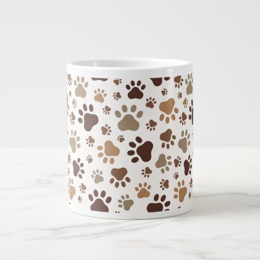 Muddy Paw Prints Mug ジャンボコーヒーマグカップ (正面)