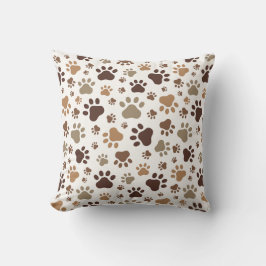 Muddy Paw Prints Throw Cushion クッション