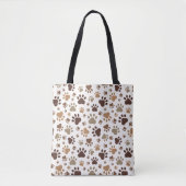 Muddy Paw Prints Tote Bag トートバッグ (正面)