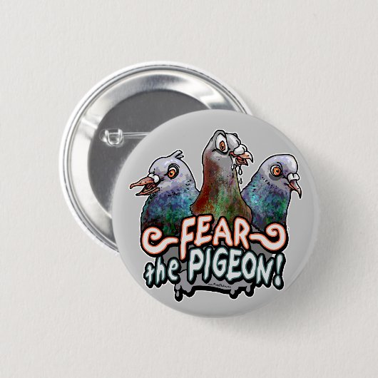 Mudgeのスタジオによってハトを恐れて下さい 缶バッジ (正面&裏面)