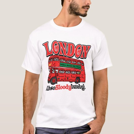 Mudgeのスタジオによるロンドンの二階建てバス Tシャツ (正面)