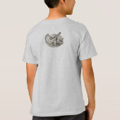 Mudgeのスタジオによる恐竜のハンターのデザイン Tシャツ (裏面)