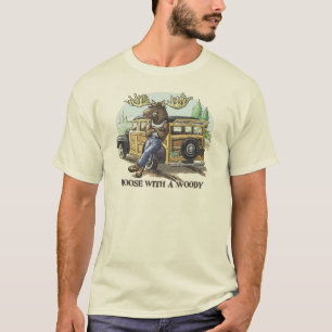 MudgeのスタジオによるWoodyを持つおもしろいなアメリカヘラジカ Tシャツ
