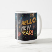 Mugこんにちは新年Mug – 開始2025スタイル。 コーヒーマグカップ (正面右)