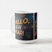 Mugこんにちは新年Mug – 開始2025スタイル。 コーヒーマグカップ (正面左)