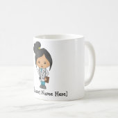 Mugパーソナライズなアジアかわいいメスの博士 コーヒーマグカップ (正面右)