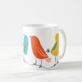MUG上違うの色の鳥 コーヒーマグカップ (正面右)