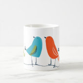 MUG上違うの色の鳥 コーヒーマグカップ (中央)