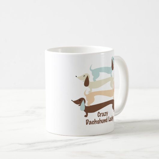 Mug熱狂するなダックスフントの女性 コーヒーマグカップ (正面右)