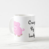 Mug熱狂するなブタの女性 コーヒーマグカップ (正面左)