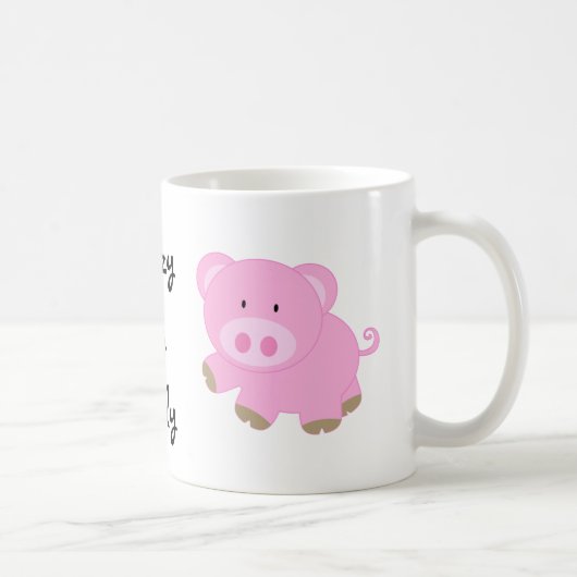 Mug熱狂するなブタの女性 コーヒーマグカップ (右)