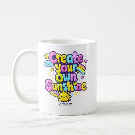 MUG - あなただけの陽気な日を創造しよう コーヒーマグカップ (左)