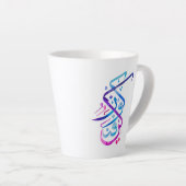 Mug – くんファイヤクン書道紫 カフェラテマグ (右アングル)