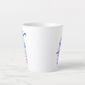 Mug – くんファイヤクン書道紫 カフェラテマグ (正面)