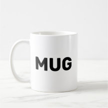 「Mug」とプリントされたマグカップ