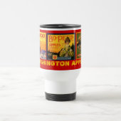 MUG~のヴィンテージのワシントン州のりんご3つの木枠のラベル! トラベルマグ (中央)