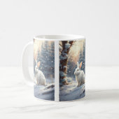 Mug「エレガお洒落ンス:白うさぎマグデリ用 コーヒーマグカップ (正面左)