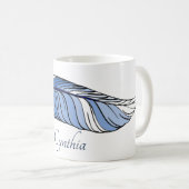 Mug – ブルースの羽と名前 コーヒーマグカップ (正面右)
