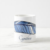 Mug – ブルースの羽と名前 コーヒーマグカップ (中央)