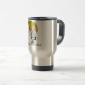 Mug -ブロンドの女性パーソナライズでかわいい女性博士 トラベルマグ (正面右)