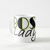 Mug (ライムグリーン)ボスの女性 コーヒーマグカップ (正面左)