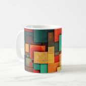 MUG - 多色のカラーブロック (前面) コーヒーマグカップ (正面左)