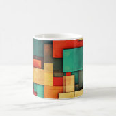 MUG - 多色のカラーブロック (前面) コーヒーマグカップ (中央)