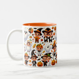 Mug 子供へ "Boo-Healy Brews: Halloweenおもしろい!" ツートーンマグカップ