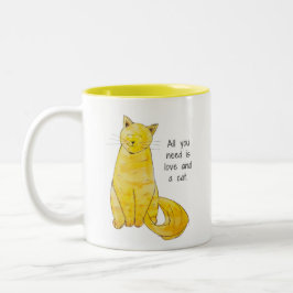 Mug – 必要なのは愛と猫 – 11oz ツートーンマグカップ