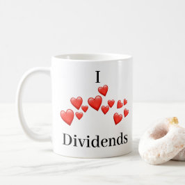 Mug – 私は配当を愛する – 多くのハート コーヒーマグカップ