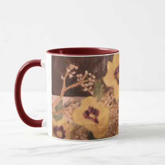 Mug :花の付いた静物画 マグカップ (左)