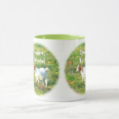 Mug「頑固だが可愛い」(ヤギの写真) マグカップ (中央)