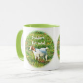 Mug「頑固だが可愛い」(ヤギの写真) マグカップ (正面左)