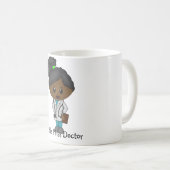 Mug -黒/アフリカ人かわいい女性博士 コーヒーマグカップ (正面右)