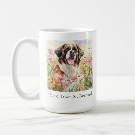  Mug (11 oz) – Peace. Love. Saint Bernard コーヒーマグカップ
