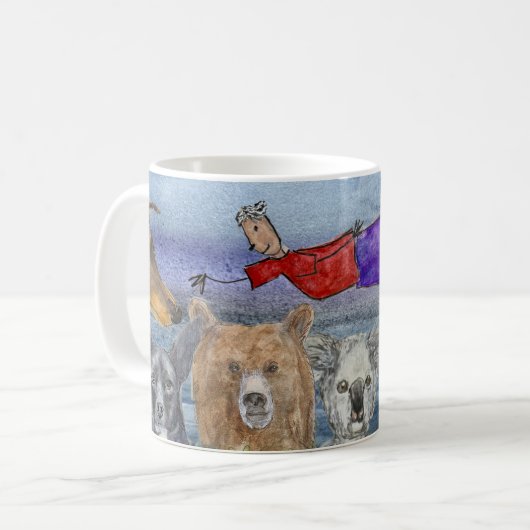 Mug #3 Joanna Flying Over Animals  コーヒーマグカップ (正面左)