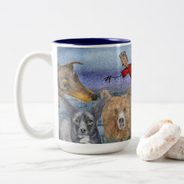 Mug #3 Joanna Flying Over Animals  ツートーンマグカップ